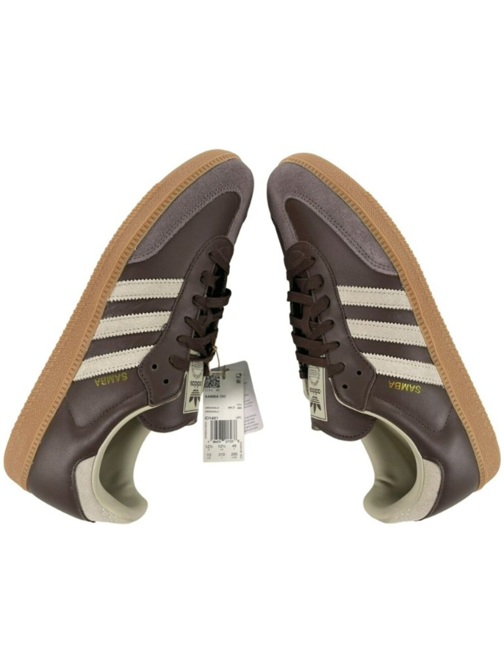 Adidas Samba OG Shoes Brown Leather Suede Sporty Retro Sneakers Men's Sz 13 NEW - Picture 3 of 11